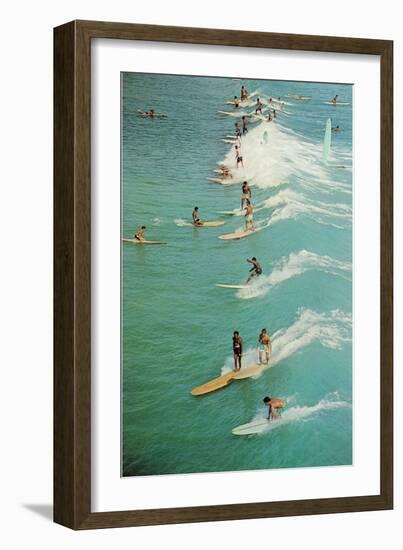 Surfing-null-Framed Premium Giclee Print