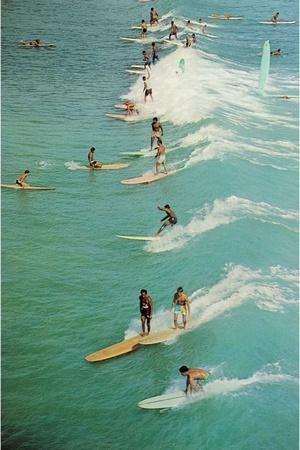 Surfing Vintage Photography Wall Art: Prints, Paintings & Posters