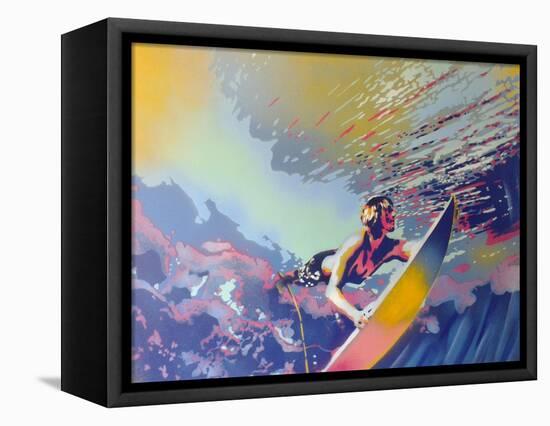 Surfing-Abstract Graffiti-Framed Premier Image Canvas