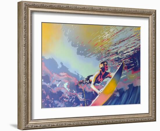 Surfing-Abstract Graffiti-Framed Giclee Print