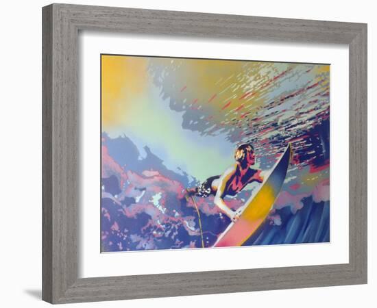 Surfing-Abstract Graffiti-Framed Giclee Print