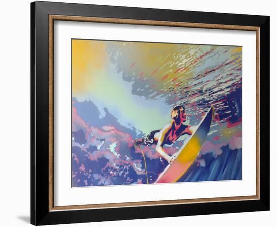 Surfing-Abstract Graffiti-Framed Giclee Print