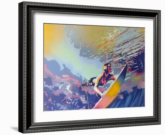 Surfing-Abstract Graffiti-Framed Giclee Print