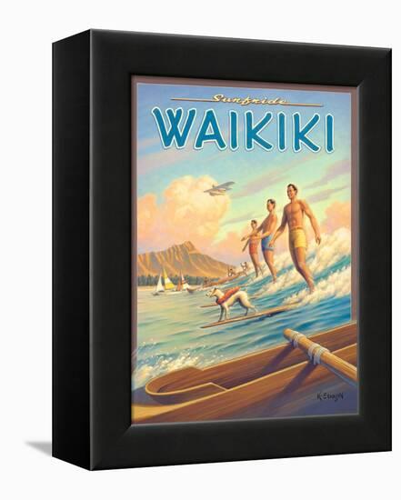 Surfride Waikiki-Kerne Erickson-Framed Stretched Canvas