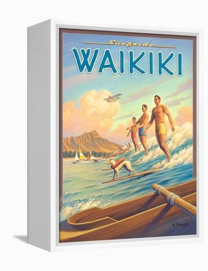 Surfride Waikiki-Kerne Erickson-Framed Stretched Canvas