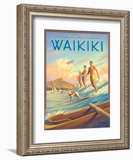 Surfride Waikiki-Kerne Erickson-Framed Premium Giclee Print