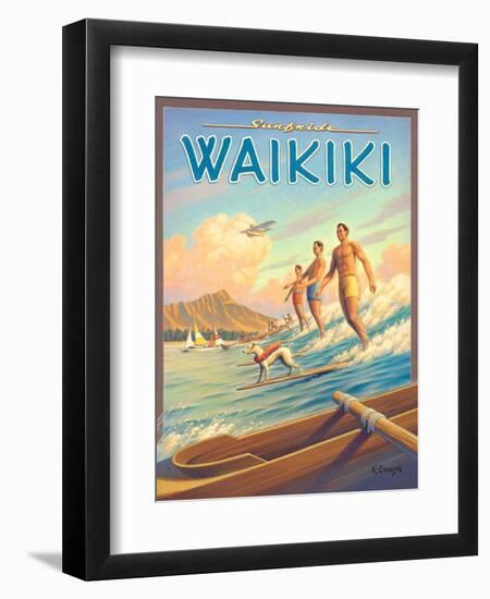 Surfride Waikiki-Kerne Erickson-Framed Premium Giclee Print