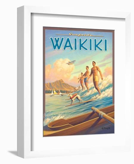 Surfride Waikiki-Kerne Erickson-Framed Premium Giclee Print