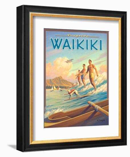 Surfride Waikiki-Kerne Erickson-Framed Premium Giclee Print