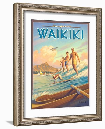 Surfride Waikiki-Kerne Erickson-Framed Art Print