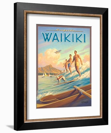 Surfride Waikiki-Kerne Erickson-Framed Art Print