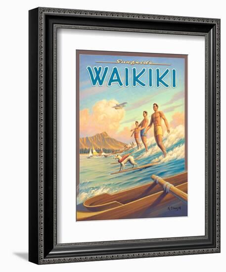 Surfride Waikiki-Kerne Erickson-Framed Art Print