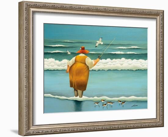 Surfside Fishing-Lowell Herrero-Framed Art Print