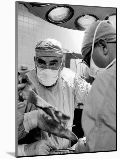 Surgeon Adrian Kantrowitz and His Team at Work in the Operating Room-Ralph Morse-Mounted Photographic Print