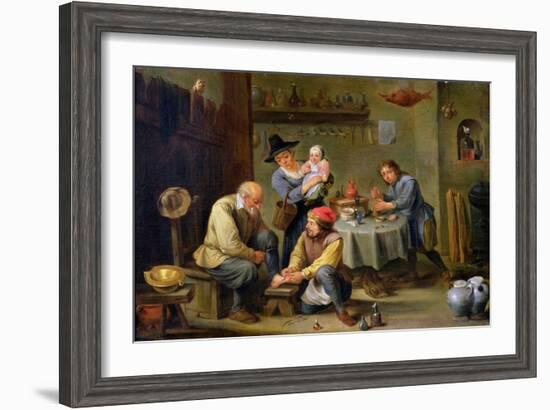 Surgeon Tending the Foot of an Old Man-David Teniers the Younger-Framed Giclee Print