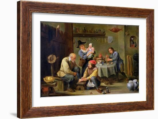 Surgeon Tending the Foot of an Old Man-David Teniers the Younger-Framed Giclee Print