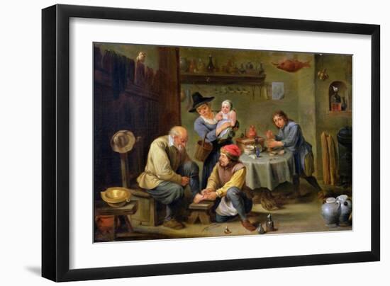 Surgeon Tending the Foot of an Old Man-David Teniers the Younger-Framed Giclee Print