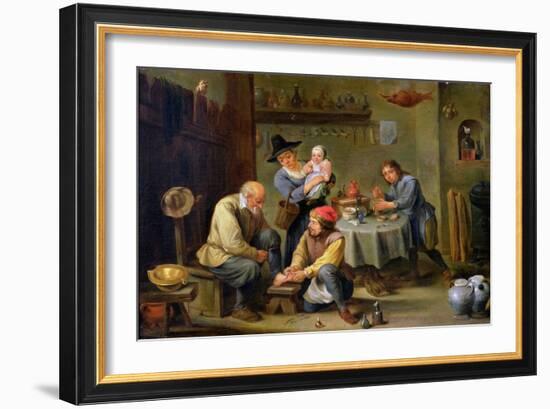 Surgeon Tending the Foot of an Old Man-David Teniers the Younger-Framed Giclee Print