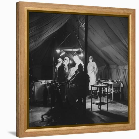 Surgeons Operating on Patient at Casualty Clearing Station-William Vandivert-Framed Premier Image Canvas