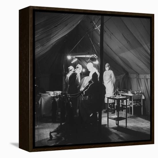 Surgeons Operating on Patient at Casualty Clearing Station-William Vandivert-Framed Premier Image Canvas