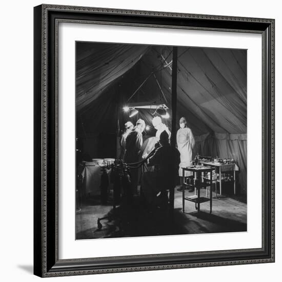 Surgeons Operating on Patient at Casualty Clearing Station-William Vandivert-Framed Premium Photographic Print