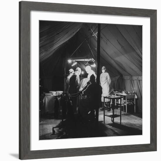 Surgeons Operating on Patient at Casualty Clearing Station-William Vandivert-Framed Premium Photographic Print