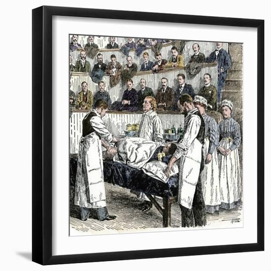 Surgery Performed Before Audience of Medical Students at Bellevue in New York City, 1890s-null-Framed Giclee Print