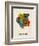 Suriname Watercolor Map-Michael Tompsett-Framed Art Print