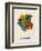 Suriname Watercolor Map-Michael Tompsett-Framed Art Print