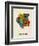 Suriname Watercolor Map-Michael Tompsett-Framed Art Print