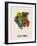 Suriname Watercolor Map-Michael Tompsett-Framed Art Print