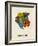 Suriname Watercolor Map-Michael Tompsett-Framed Art Print