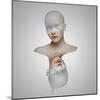 Surreal Artistic Image Representing Two Female Portrait on Grey Background-Valentina Photos-Mounted Photographic Print