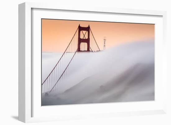 Surreal Fog Golden Gate Sutro Tower Special Rare Moment San Francisco-Vincent James-Framed Photographic Print
