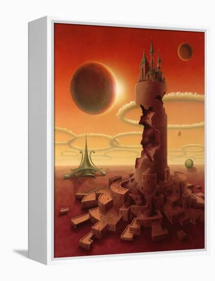 Surreal Futuristic Scenery-prill-Framed Stretched Canvas