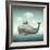 Surreal Illustration of a Whale in the Ocean with Some Houses in His Back-Valentina Photos-Framed Art Print