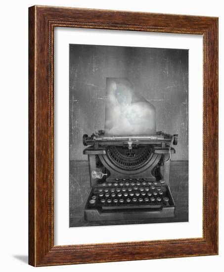 Surreal Imagine in Black and White of a Beautiful Classic Old Fashioned Typewriter with a Paper Wit-Valentina Photos-Framed Photographic Print