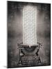 Surreal Imagine in Black and White of a Beautiful Classic Old Fashioned Typewriter with a Very Long-Valentina Photos-Mounted Photographic Print