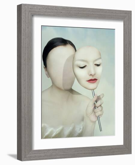 Surreal Portrait of a Woman Faceless with Her Face Mask-Valentina Photos-Framed Photographic Print