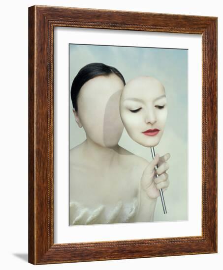 Surreal Portrait of a Woman Faceless with Her Face Mask-Valentina Photos-Framed Photographic Print