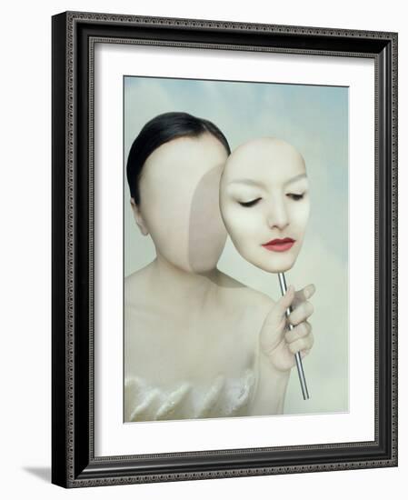 Surreal Portrait of a Woman Faceless with Her Face Mask-Valentina Photos-Framed Photographic Print