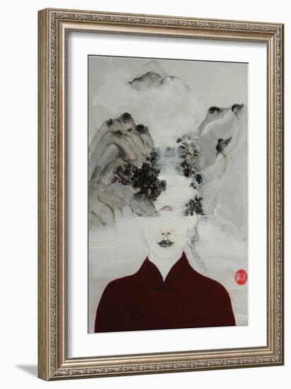 Surreal Woman in Chinese Renaissance Landscape, 2016-Susan Adams-Framed Giclee Print