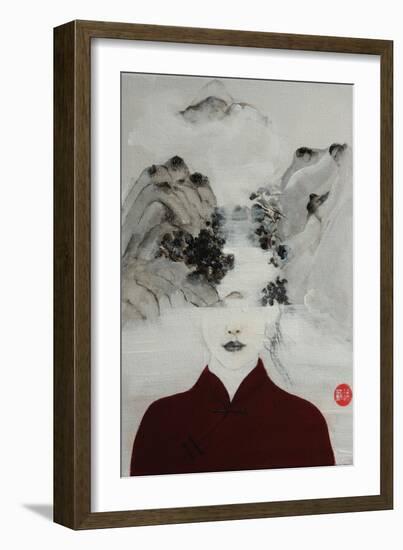 Surreal Woman in Chinese Renaissance Landscape, 2016-Susan Adams-Framed Giclee Print