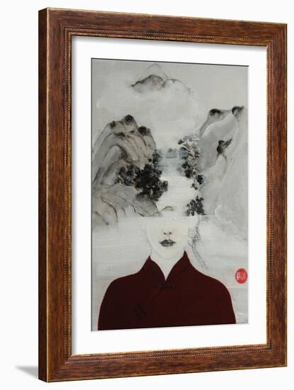 Surreal Woman in Chinese Renaissance Landscape, 2016-Susan Adams-Framed Giclee Print