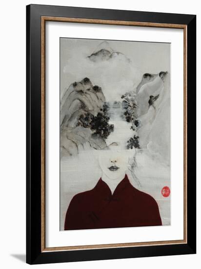 Surreal Woman in Chinese Renaissance Landscape, 2016-Susan Adams-Framed Giclee Print