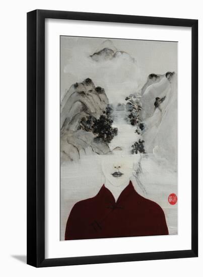 Surreal Woman in Chinese Renaissance Landscape, 2016-Susan Adams-Framed Giclee Print