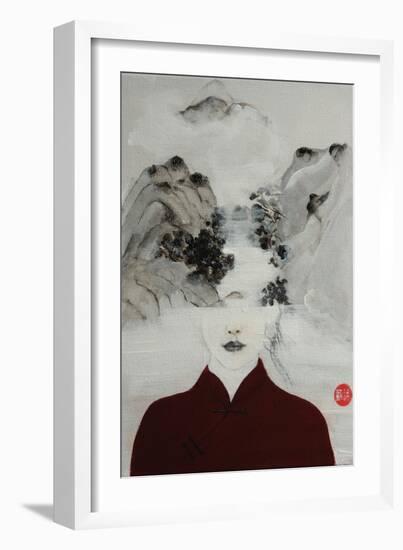 Surreal Woman in Chinese Renaissance Landscape, 2016-Susan Adams-Framed Giclee Print