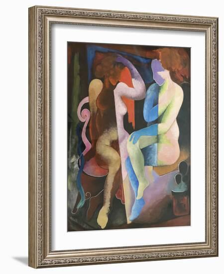 Surrealist Composition With Two Characters, c.1927-1928-Ismael Nery-Framed Giclee Print