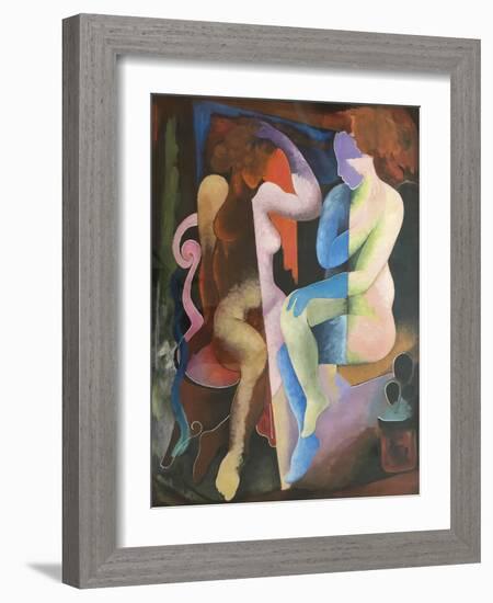 Surrealist Composition With Two Characters, c.1927-1928-Ismael Nery-Framed Giclee Print