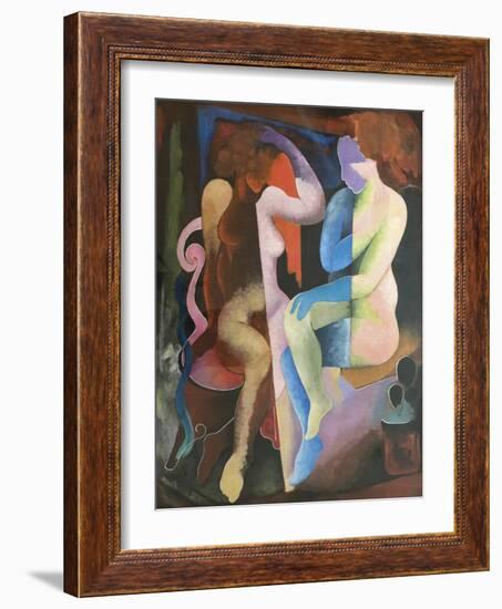 Surrealist Composition With Two Characters, c.1927-1928-Ismael Nery-Framed Giclee Print